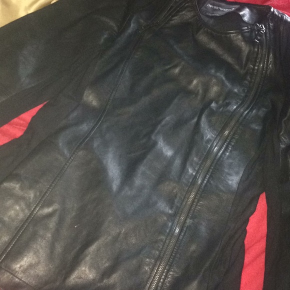 Armani round neck leather jacket/ Rick Owens - Picture 6 of 8